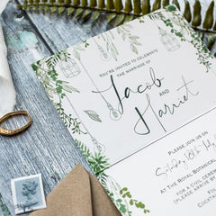 Botanical Wilderness Concertina Evening Wedding Invitations