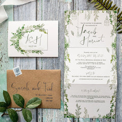 Botanical Wilderness Concertina Evening Wedding Invitations