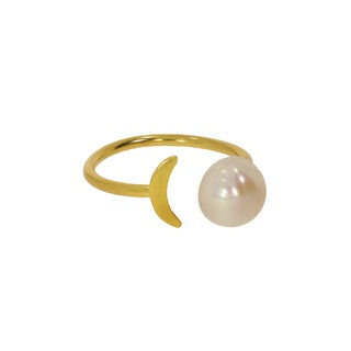 Ottoman Hands Eclipse Pearl Stone Ring