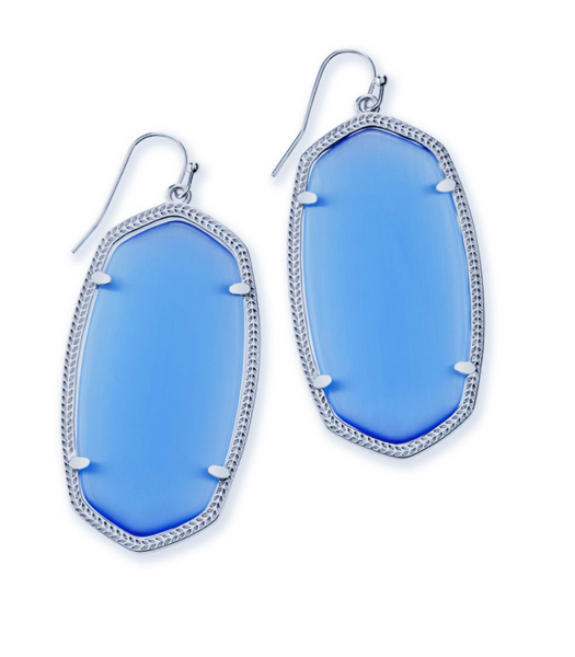 Pamela Silver Earrings in Blue Cat's Eye