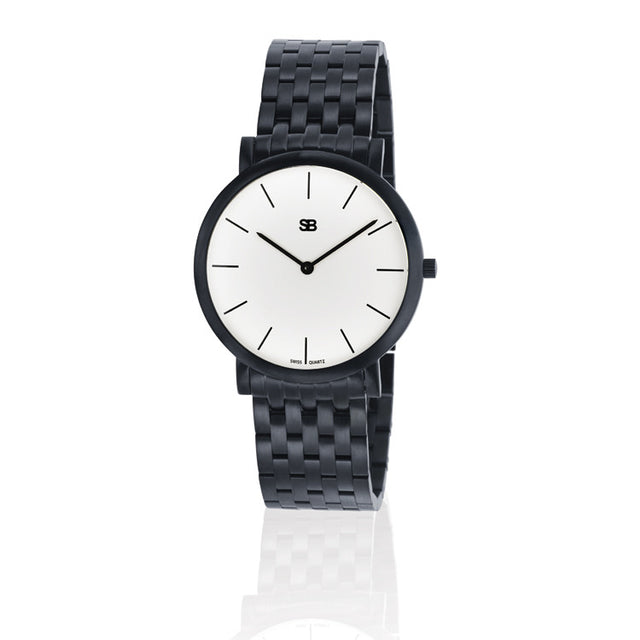 SOB1001/BRLINK SB Steel Watch w/White Dial-SB Design Studio