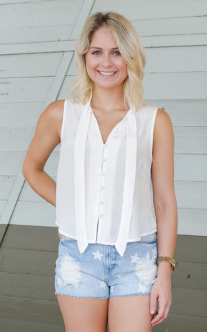 Geometric Embroidered Denim Shorts