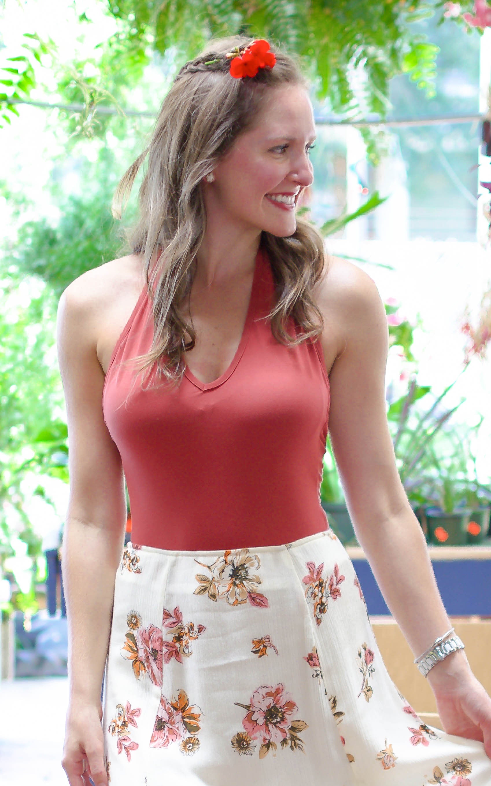 Rose Open Back Bodysuit
