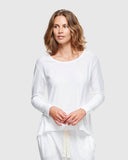 Slub Long Sleeve Top | White
