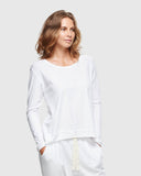 Slub Long Sleeve Top | White