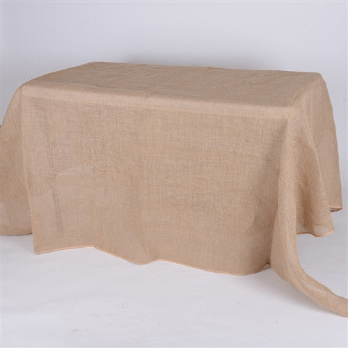 90x132 Inch Fine Rustic Jute Burlap Rectangle Tablecloths- Ribbons Cheap