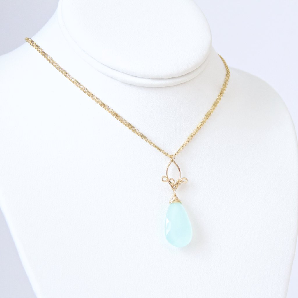 Pamela - Chalcedony, 14k Gold Filled Necklace