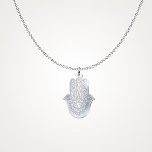 Art Deco HAMSA .925 Silver Necklace