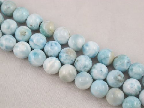 Natural Larimar AB Grade Gemstone Dominican Larimar 12mm Round 33pcs 15.5" Per Strand Jewelry Making&design Beading