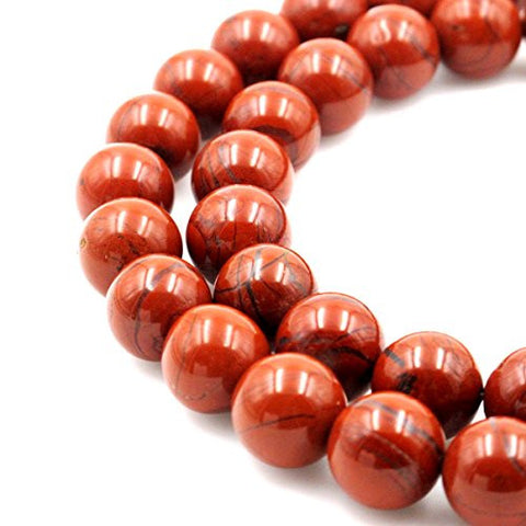BRCbeads Gorgeous Natural Red Jasper Gemstone Round Loose Beads 14mm Approxi 15.5 inch 25pcs 1 Strand per Bag for Jewelry Making