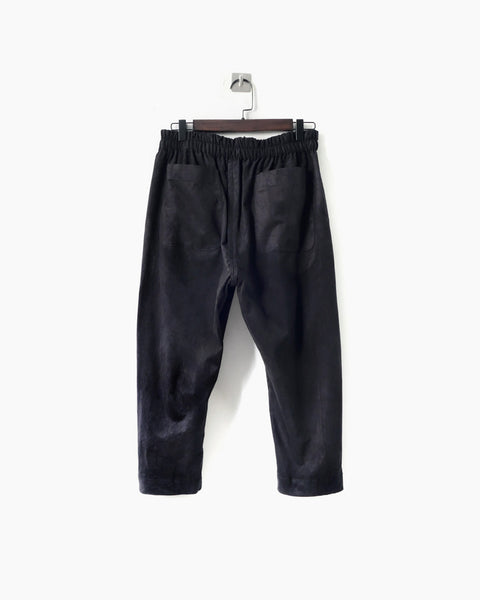 ROSEN Plato Trousers in Black Microsuede