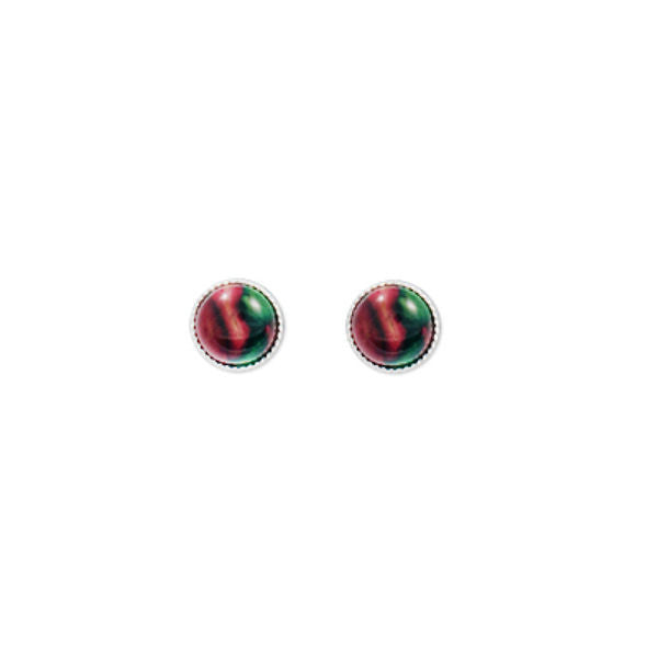 Heathergems Small Round Stud Earrings In Silver Heathergems Small Round Stud Earrings In Silver