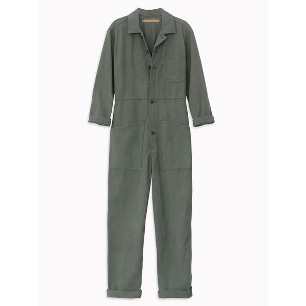 Bliss and Mischief Long Flight Suit in Army Green