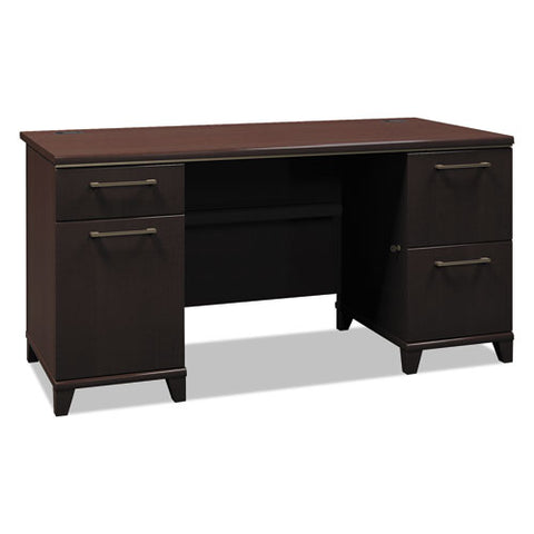 Bush Enterprise 60W Double Pedestal Desk Box 2 of 2 BSH2960MCA203, Cherry (UPC:042976296018) ; Image 1