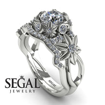 Flowers And Branches Bridal Set Diamond Ring - Katherine no. 3