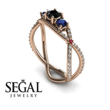 3 Stones Denity Black Diamond Ring- Natalie no. 5