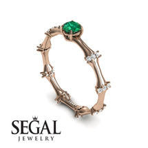 Fancy Bamboo Green Emerald Ring- Grace no. 11