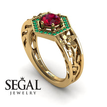 The Hexagon Flower Ruby Ring- Paisley no. 7