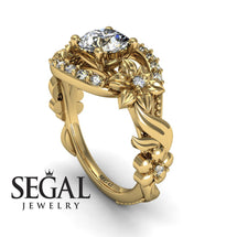 Flower Art Nouveau Engagement Ring - Layla no. 1