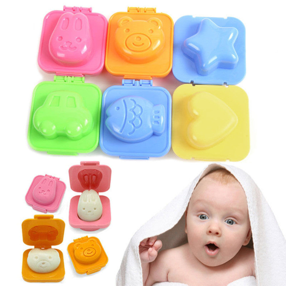6 Pcs Boiled Egg Sushi Rice Mold Mould Bento Maker Sandwich Cutter Moon Cake Decorating Decoration Kitchen Tools new arrival