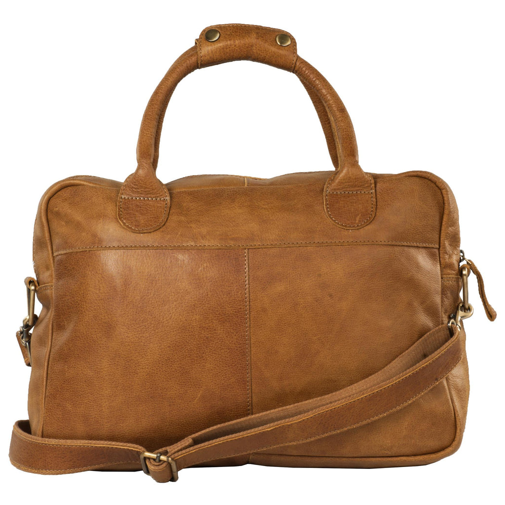 Manhattan Genuine Washed Leather Men Tan Portfolio Bag