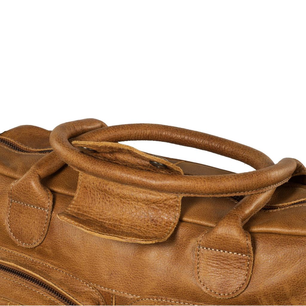 Manhattan Genuine Washed Leather Men Tan Portfolio Bag