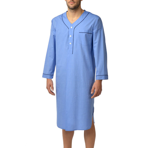 Cotton Shorty Pajama In Lt Blue Check