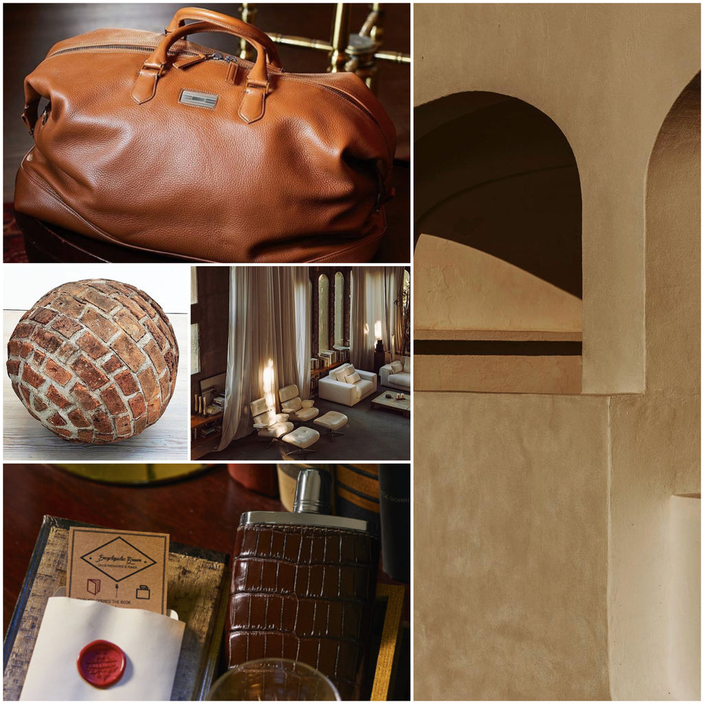 Collage in amber and tan hues