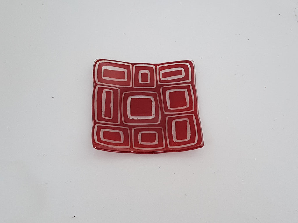 Flared Square Plate - 150 - Stacks - Deep Red