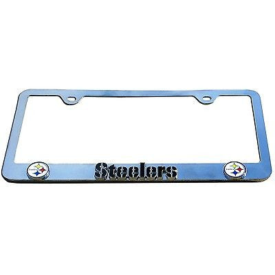 Pittsburgh Steelers 3-D Chrome Plated Metal License Tag Frame (NFL)