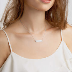 Daydream Believer Engraved Bar Chain Necklace