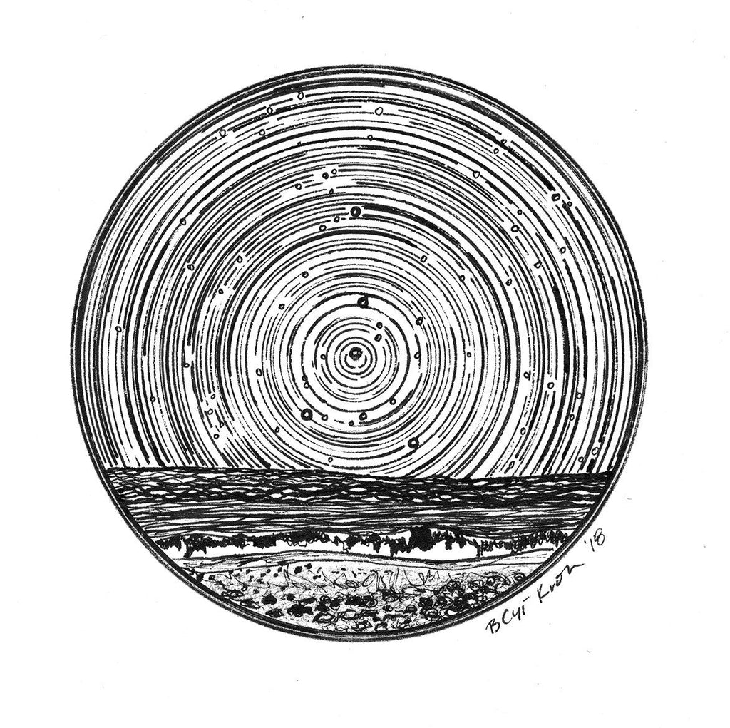 Cancer Constellation Star Trail Drawing #3 - Pen and Ink Drawing Giclee Print - Beth Cyr Handmade Jewelry
