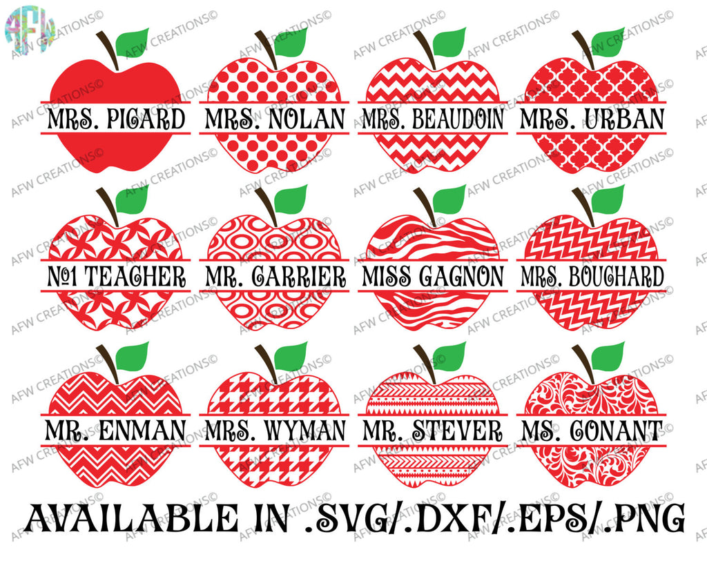 Pattern Split Apples - SVG, DXF, EPS