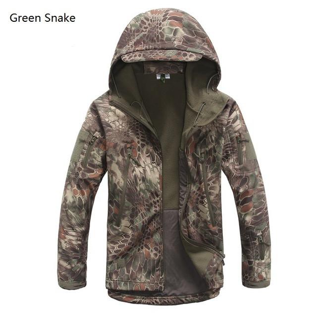 2017 Waterproof Windproof Warm Camouflage Coat (Green Snake)