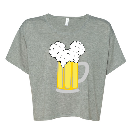 We simplified our classic Mouse Ears and Cold Beers design into this super cute, super breathable boxy tee that will be perfect for you to stay cool this summer in the park! This athletic heather cropped top is the perfect color for any skin tone.