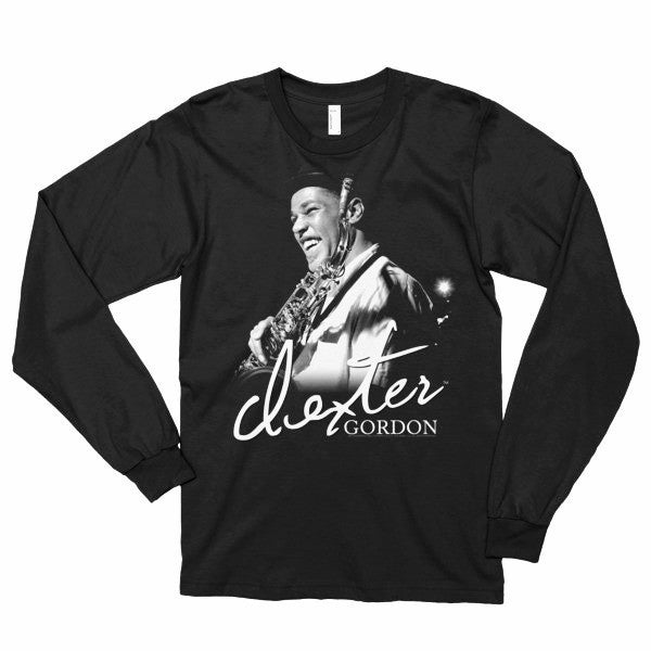 Dexter Gordon Signature Long Sleeve T-Shirt: Blue Note Records "Go" Session (1962) (B&W)