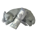 Angel Dear Grey Elephant Pillow and Large Jacquard Blanket - Frolicstyle