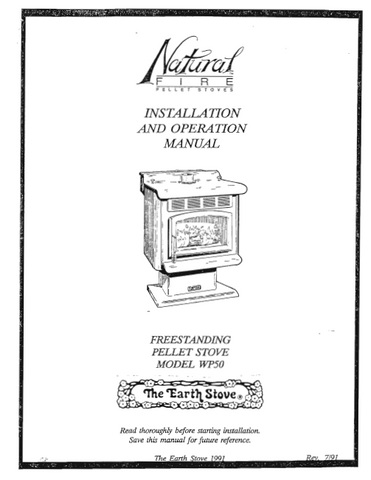 Earth Stove WP50 User Manual - Pellet_ESwp50