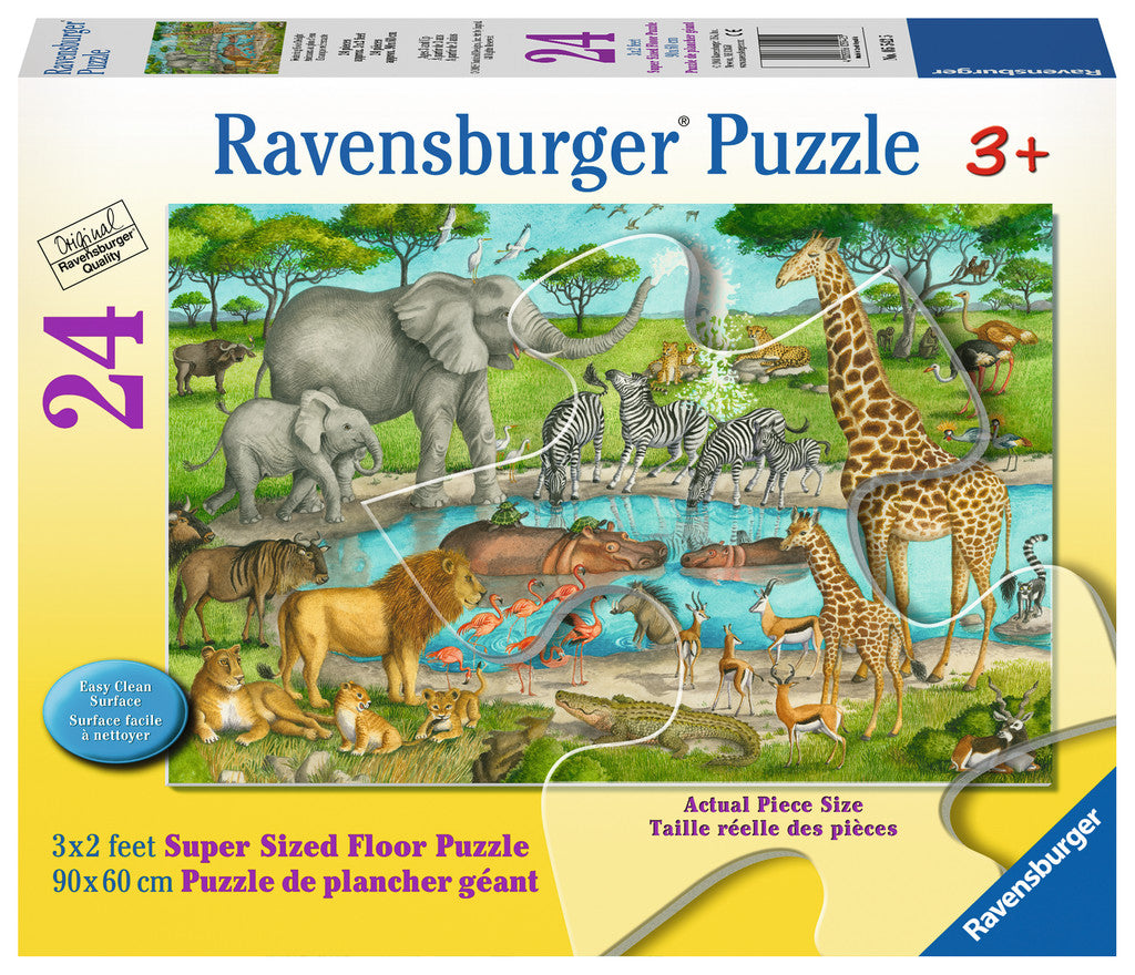 Ravensburger - 05542 | Watering Hole Delight 24 piece Floor Puzzle