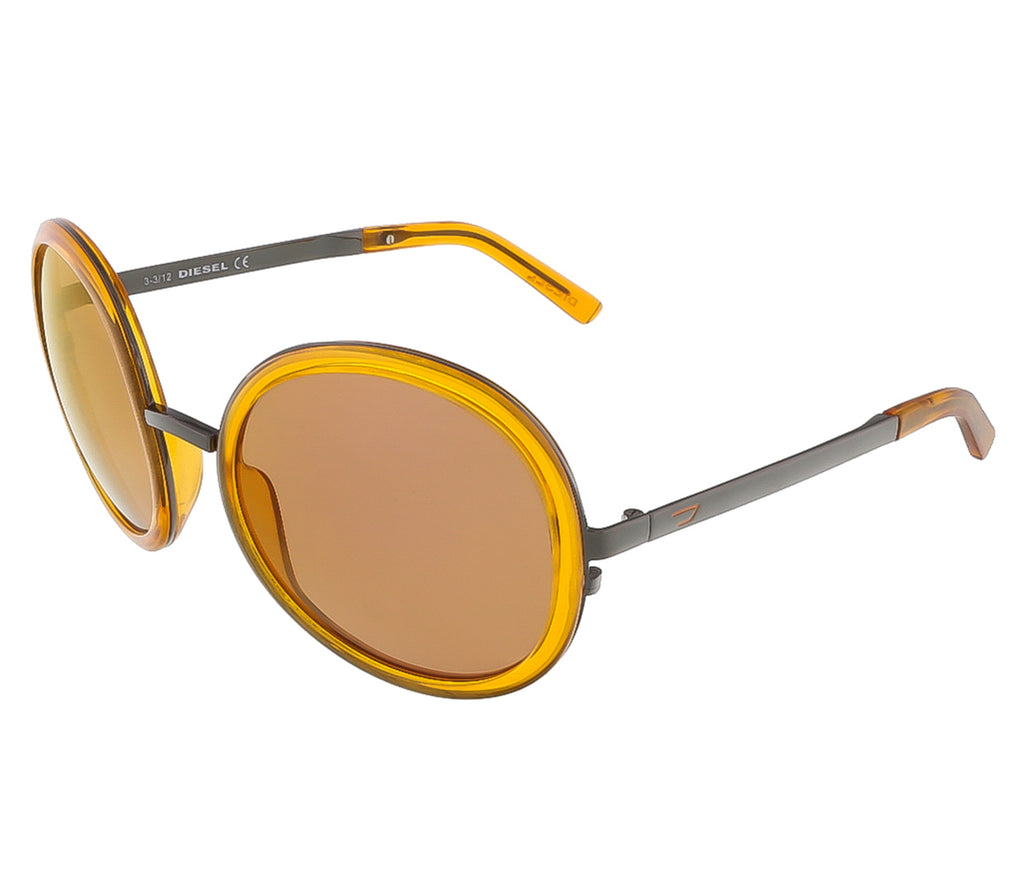 Diesel DL0069/S 42G Translucent Orange Round sunglasses