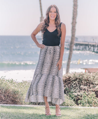Floral Button Down Midi Skirt (7108SY)