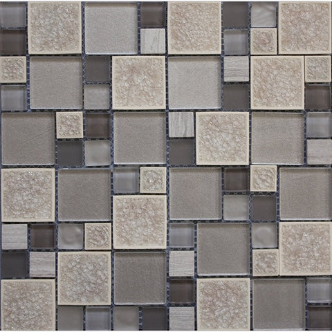 Leaf Grey Mosaic 30x30