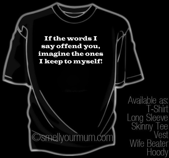 If the words I say offend you, imagine the ones I keep to myself! | T-Shirt, Vest, Hoody