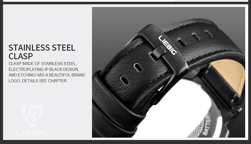 L 118 Men's Military Quartz Sports Leather Strap Wrist Watch