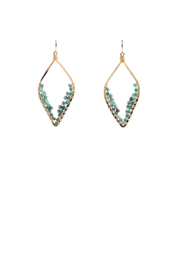 Half Moon Marquis Earring - Turquoise