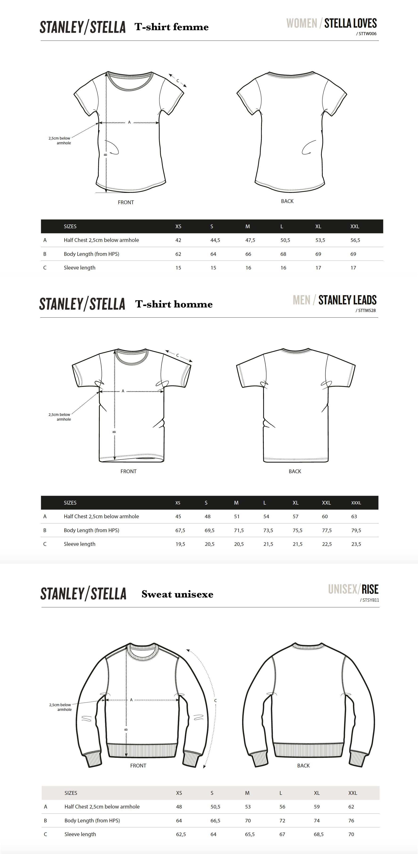 Guide des tailles