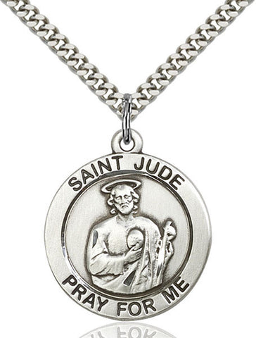 Sterling Silver Round St. Jude Medal