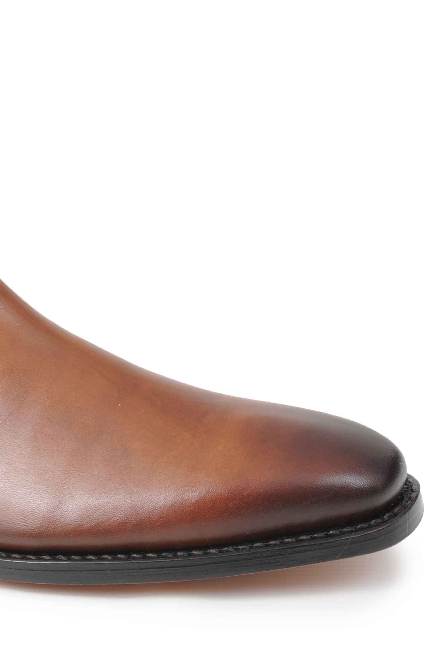 Squared toe Leather chelsea boot