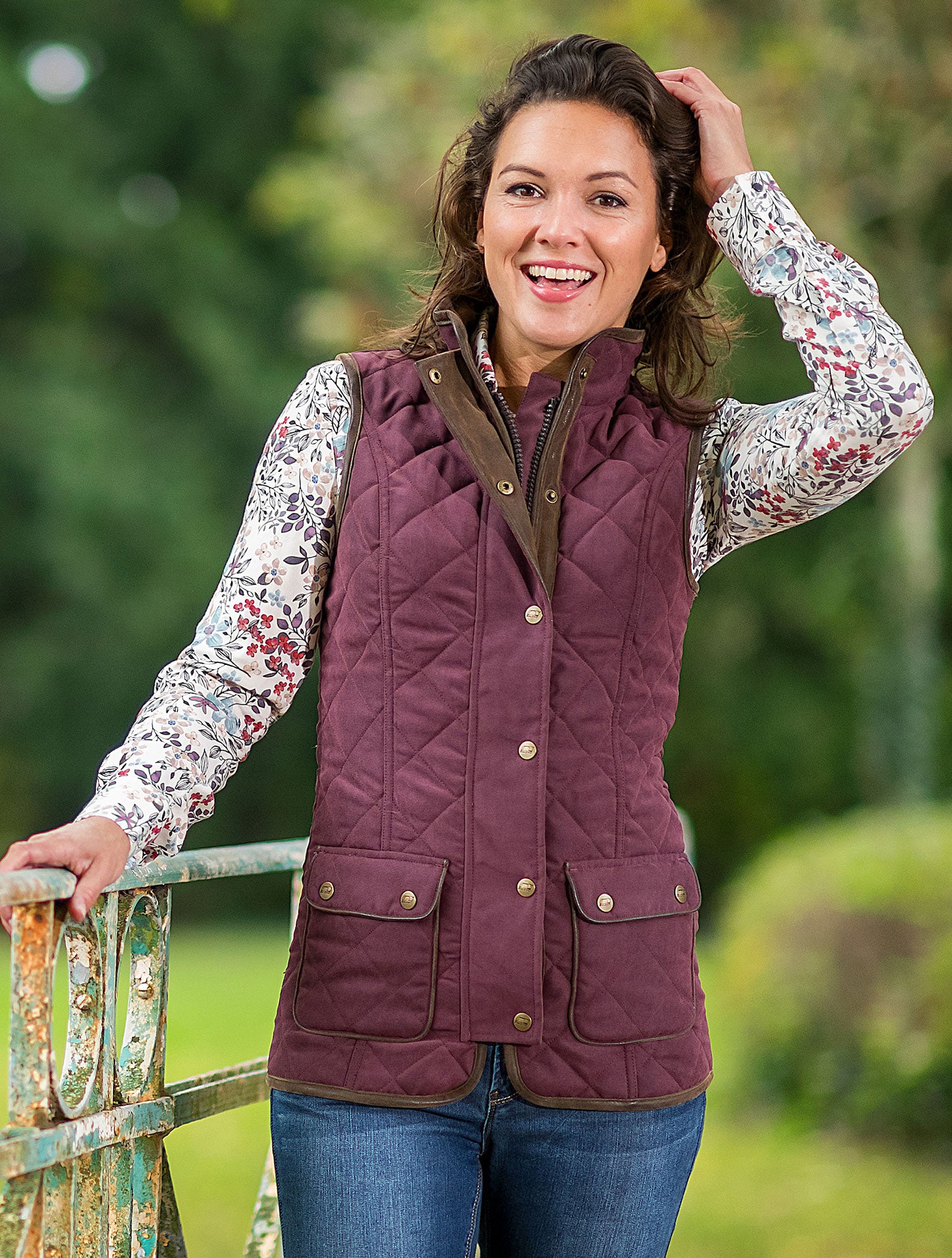 Plum Scarlet Quilt Waistcoat by Baleno