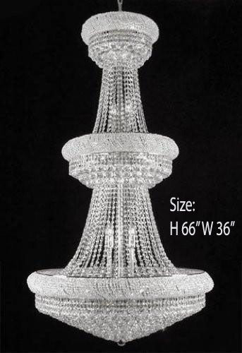 Swarovski Crystal Trimmed Chandelier Empire Chandelier Lighting W/ Swarovski Crystal H66" X W36" - Perfect For An Entryway Or Foyer - F93-Cs/541/32Sw